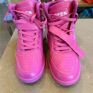 Pink High-Top Sneakers